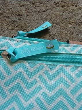 Lily Bloom Turquoise Chevron Wristlet Wallet
